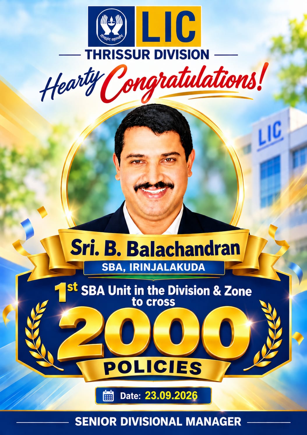 1st SBA Unit in the Division and Zone to Cross 2000 Policy.